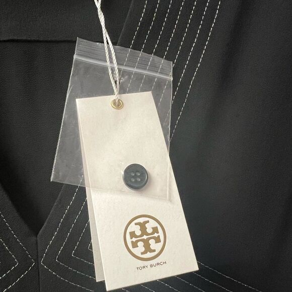 NWT Tory Burch Varenne Tunic Dress Black 100% Silk Size 6 | $450 Retail - Picture 13 of 13